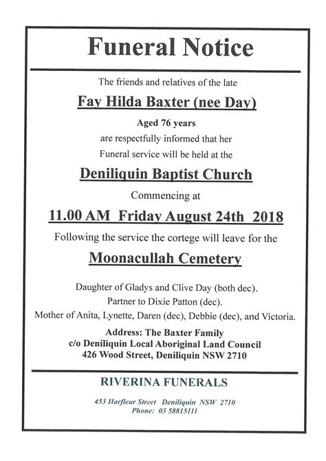 July 9, 2018. . Upcoming funeral notices near ballina nsw